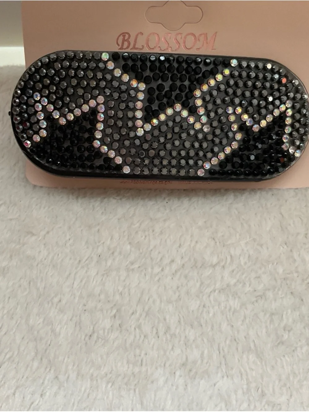 Black Crystal Zigzag Hair Barrette
